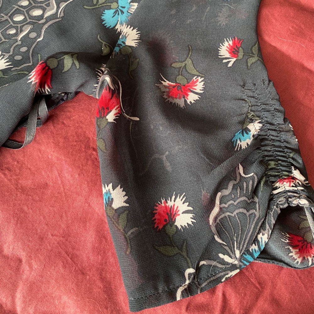 Free people navy blue butterfly floral dress - Picture 9 of 13